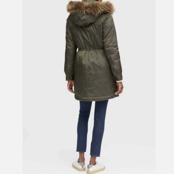 New XL Banana Republic water resistant parka with removable hood in olive - Picture 2 of 12